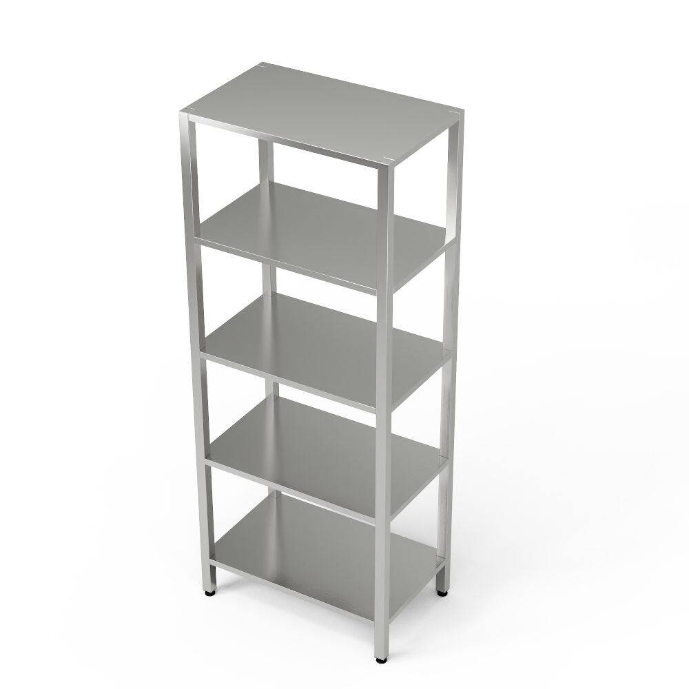 Étagère en acier inoxydable à 5 étagères 130x40x200 cm | FORGAST