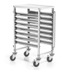 Chariot pliable en acier inoxydable pour plateaux et bacs - pour 7 GN1/1 | FORGAST FG01104