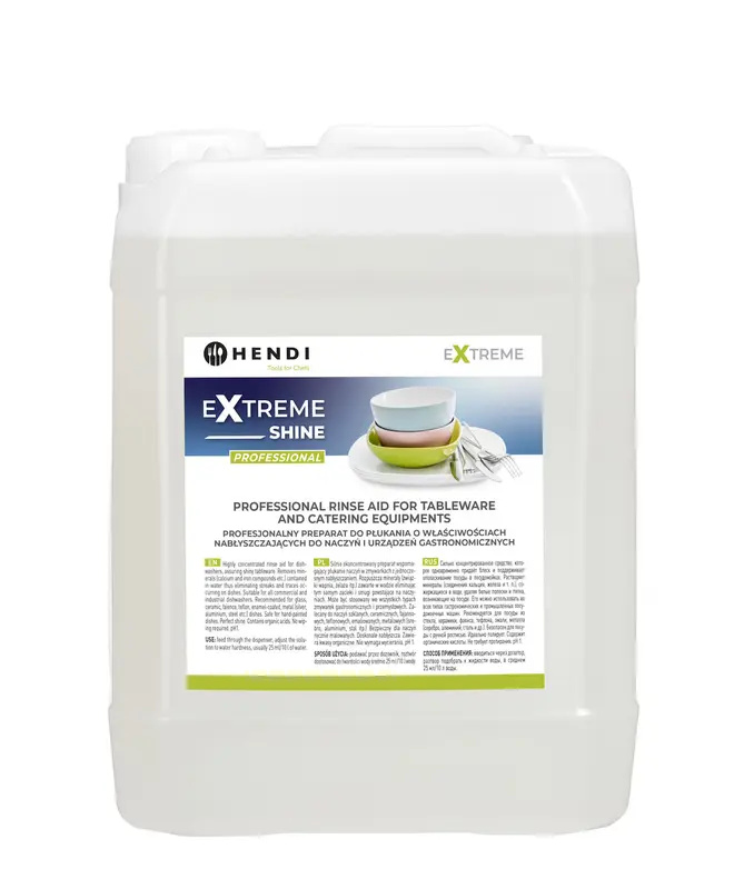 Préparat de rinçage pour la vaisselle aux propriétés de brillance Extreme Shine, cont. 10 L | HENDI 975015