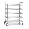 Chariot de service en acier inoxydable à 5 étagères pliable | FORGAST FG01005