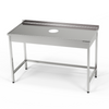Table en acier inoxydable avec ouverture pour déchets 120x70x85 cm | FORGAST