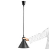Lampe chauffante pour plats noire, conique, 0,25 kW, réglage de hauteur 60-180 cm | FORGAST FG03344