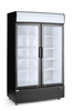 Vitrine réfrigérée avec panneau lumineux, 681 l, 2 portes, aluminium blanc, 2-10°C | ARKTIC 233795
