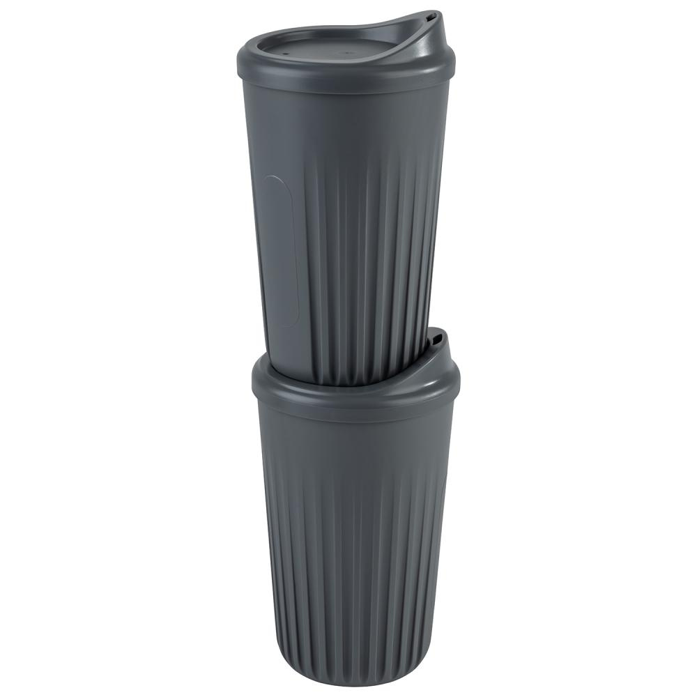 Gobelet réutilisable TO GO, haut, gris, 8.5x13.5 cm, 400 ml | APS 66912