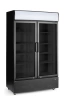 Réfrigérateur à boissons 2-portes avec panneau rétroéclairé, 512 l, acier noir, dégivrage automatique | ARKTIC 236949