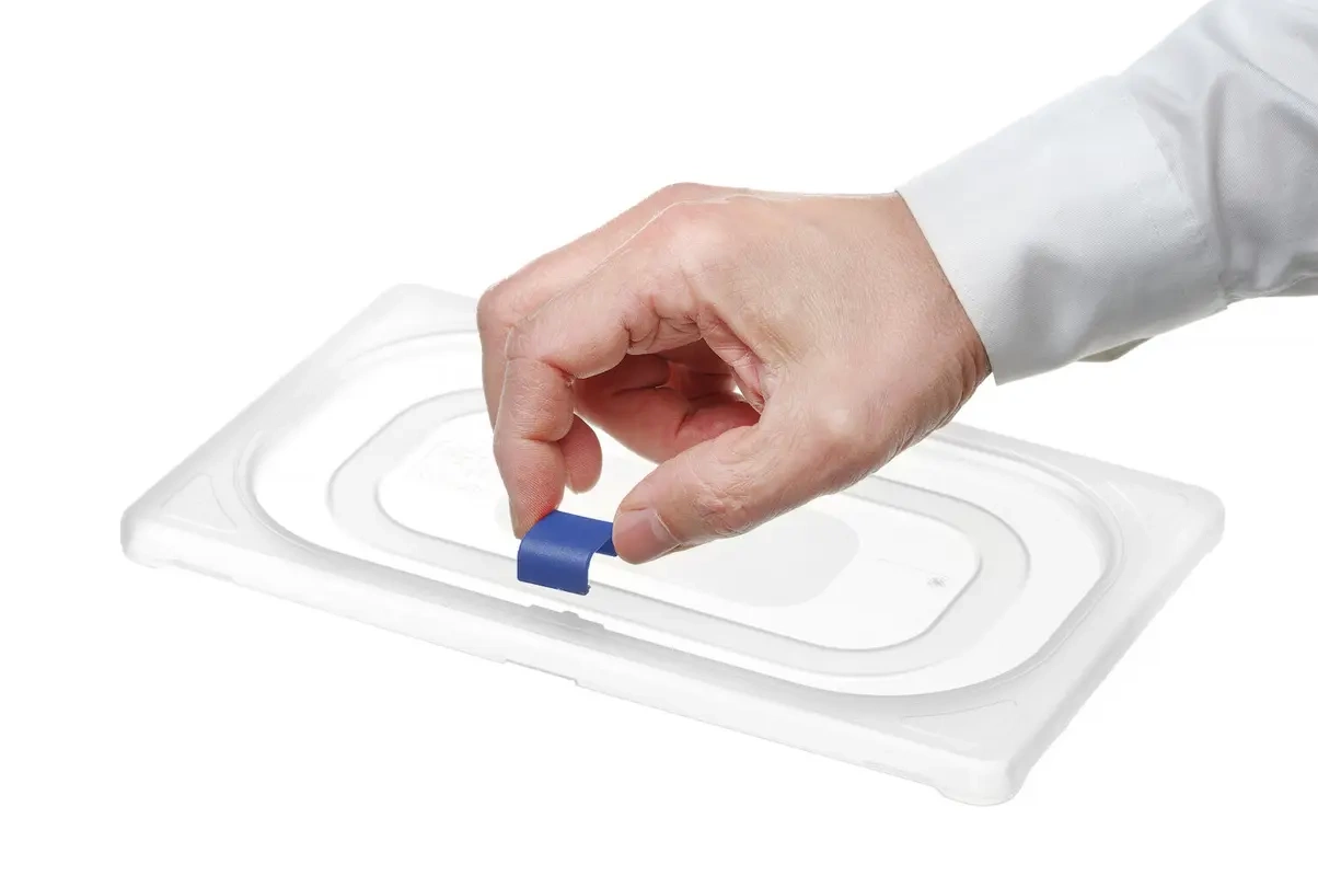 Clips HACCP pour bacs GN en polypropylène, bleus, 12 pcs | HENDI 880692