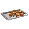 Plateau SCHÖNER ESSEN, avec bord ornemental, en acier inoxydable, 35x24x1,5 cm | APS 383