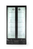 Réfrigérateur de bar pour boissons 2-portes 458 l, aluminium, noir, dégivrage automatique | ARKTIC 233931