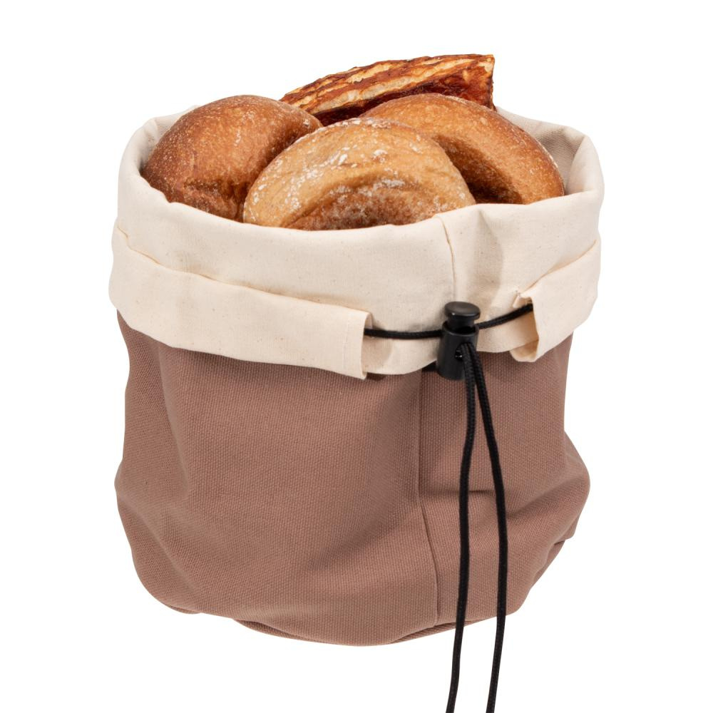 Sac à pain avec doublure thermique, beige clair, marron, 19x23 cm | APS 30390