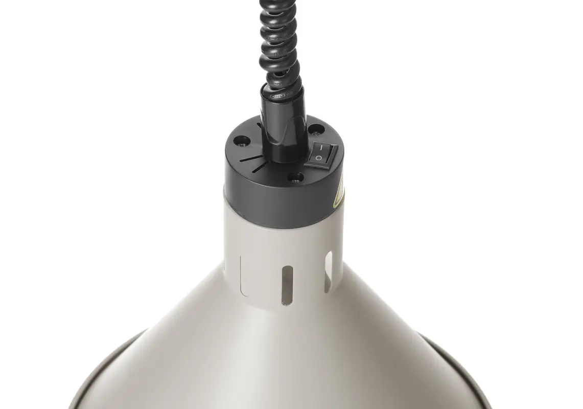 Lampe chauffante suspendue pour plats, conique, beige, 230V/250W | HENDI 273777