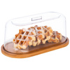 Plateau en bambou avec couvercle en SAN, 28x14x11.5 cm | APS 826