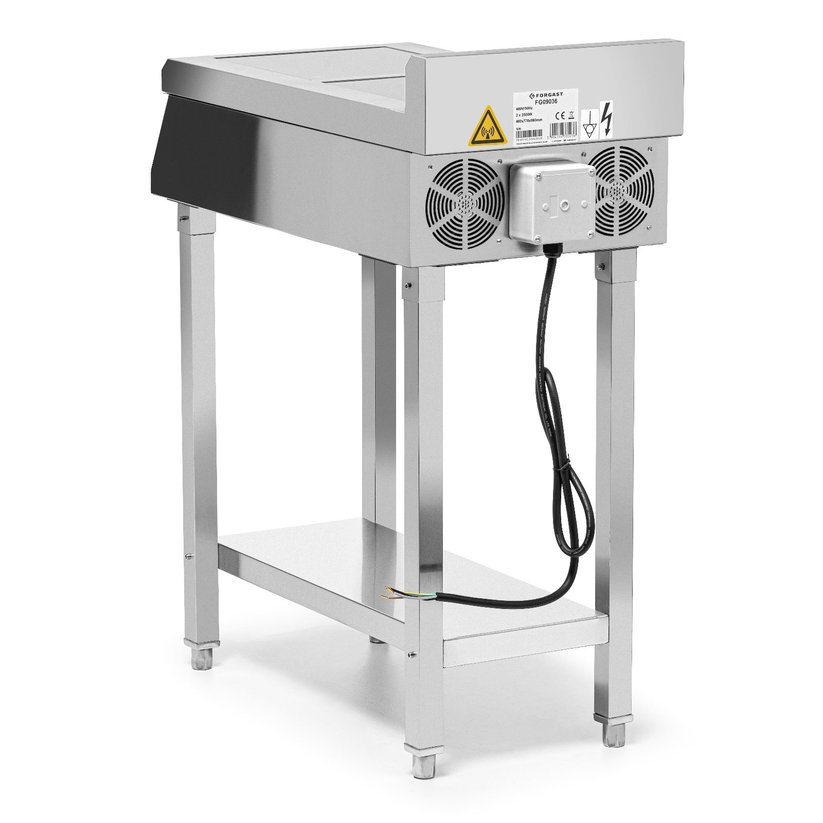 Cuisine à induction 2 zones avec soubassement, 2x3,5 kW, 400 V | FORGAST FG09036