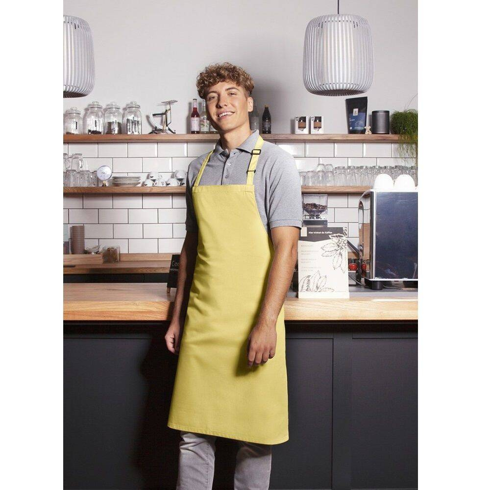 Tablier de cuisine Basic 75 x 90 cm avec boucle jaune ensoleillé | KARLOWSKY BLS 4-86-Stck