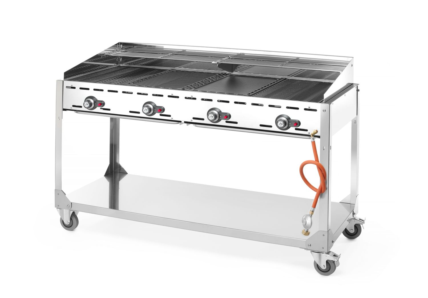 Grill à gaz Green Fire Kitchen Line à 4 brûleurs, 22 kW | HENDI 149614