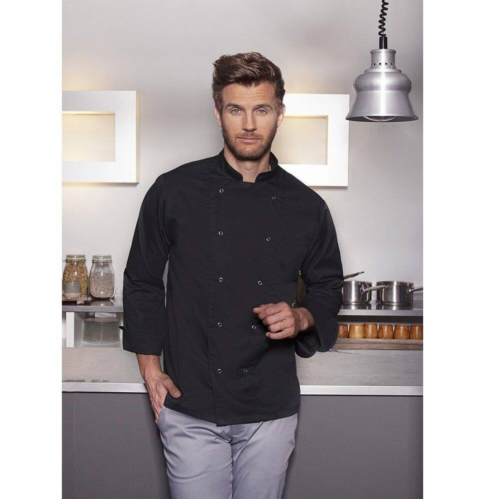 Veste de cuisine Basic homme noire | KARLOWSKY BJM 2-1