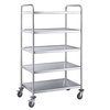 Chariot de service à 5 étagères, acier inoxydable, 83x51x154 cm | CONTACTO 7004/005