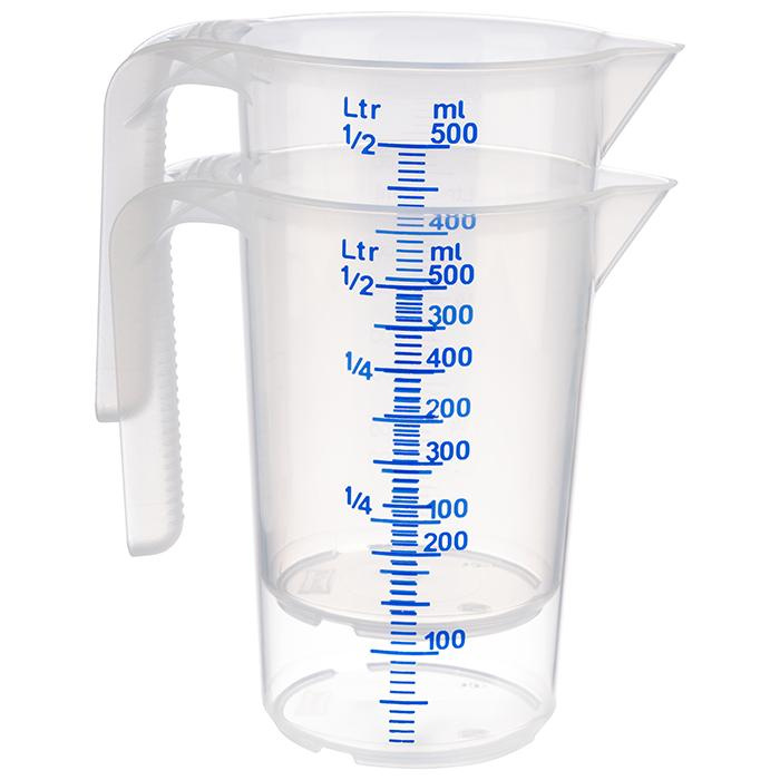 Pichet doseur STACKABLE, avec graduation de couleur bleue, 250 ml | APS 30061