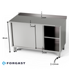 Table de travail en acier inoxydable avec placard 100x70x85 cm | FORGAST