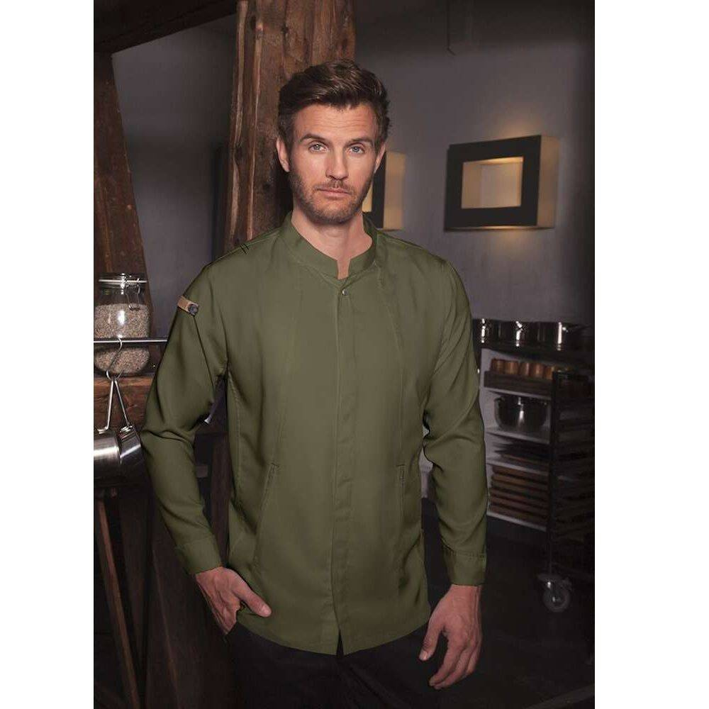 Veste de cuisine Green-Generation vert mousse homme | KARLOWSKY JM 35-79