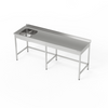 Table en acier inoxydable avec évier 1 bac 170x60x85 cm | FORGAST