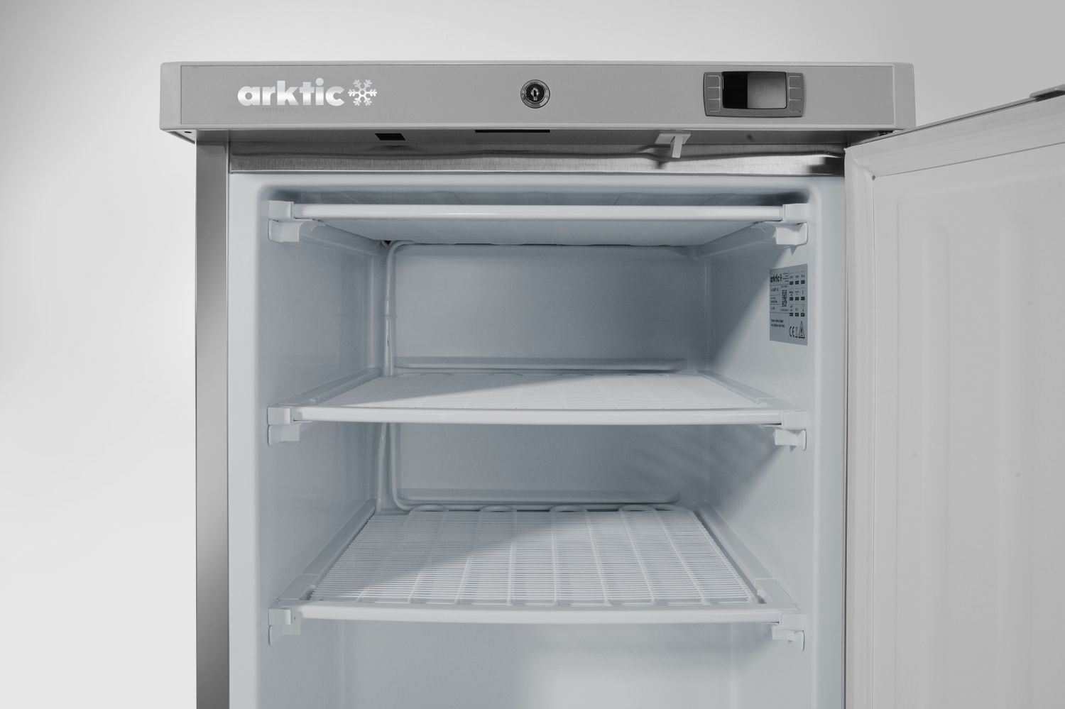 Armoire de congélation Budget Line 200 l, acier inoxydable, 1 porte, refroidissement statique | ARKTIC 236079