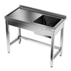 Table inox avec évier 1 bac 120x60x85 cm | FORGAST