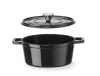 Cocotte en fonte émaillée, 3,7 L, noire, 31,7x24x(H)10,5 cm | HENDI 626870