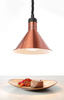 Lampe chauffante pour plats suspendue, couleur cuivrée, 27,5 cm, 0,25 kW | HENDI 273876