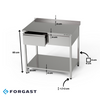 Table de travail en acier inoxydable avec tiroirs et étagère inférieure 80x60x85 cm | FORGAST