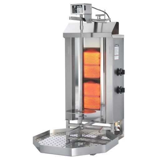 Gyros (kebab) au gaz Potis GD-2, charge 30 kg, 2 zones de chauffe, alimenté au gaz GPL | POTIS PG1202