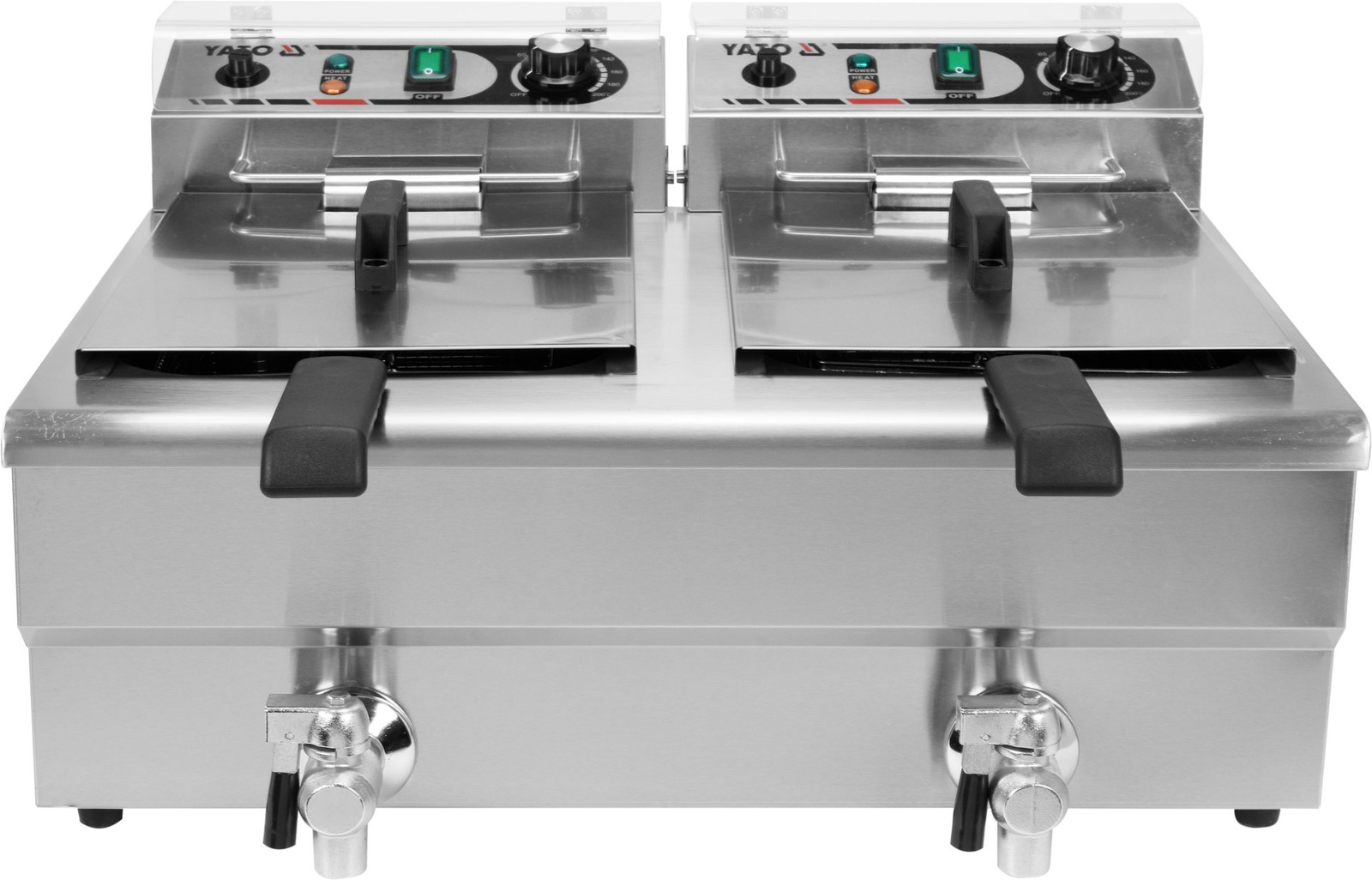 Friteuse électrique à 2 cuves avec robinets de vidange 2x12 L | YATO YG-04634