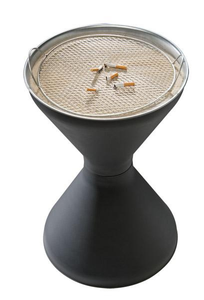 Cendrier sur pied DIABOLO, mélamine, noir, 40.5x64.5 cm | APS 574