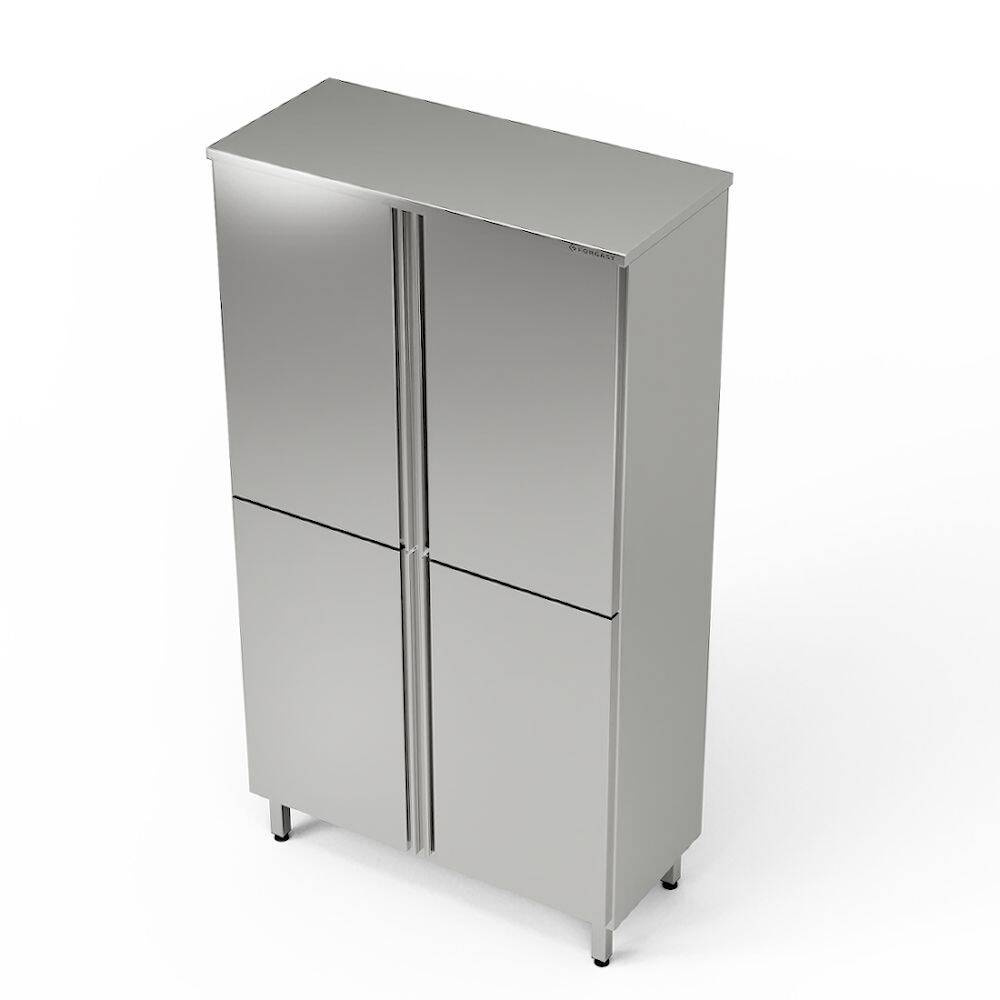 Armoire en acier inoxydable traversante à deux compartiments 90x50x200 cm | FORGAST