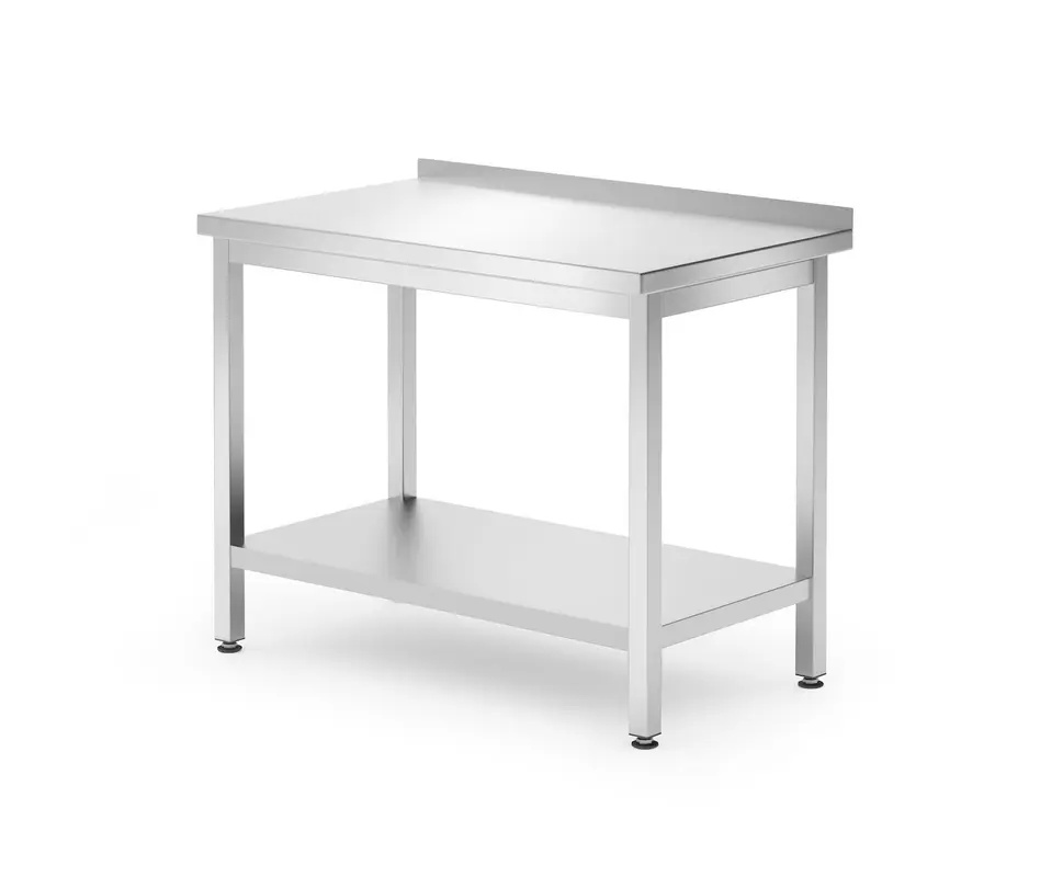 Table de travail adossée avec étagère, 100x60x85 cm | HENDI 817278