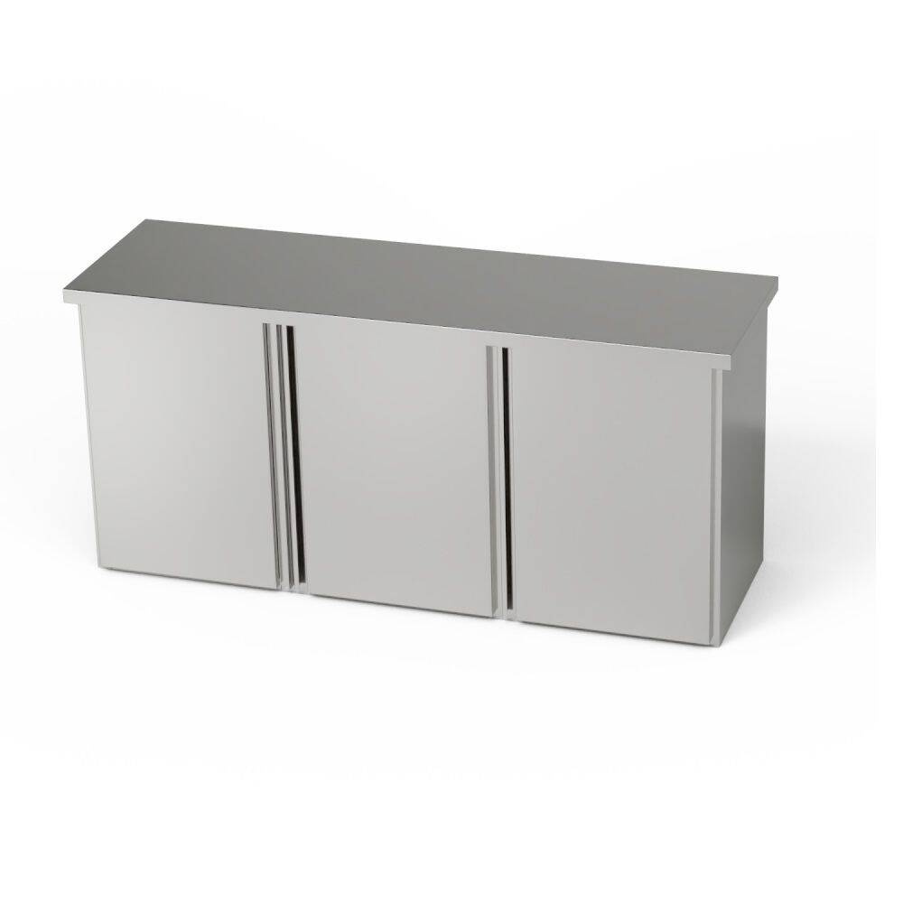 Armoire murale en acier inoxydable à 3 portes 140x40x60 cm | FORGAST