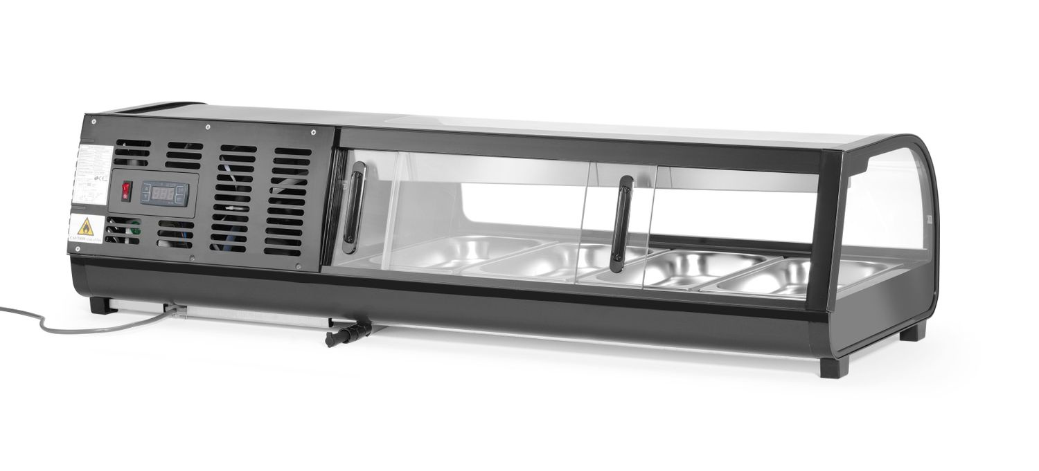Vitrine réfrigérée pour sushi 4 GN 1/3, 0-12°C, 0,19 kW, 11,7x42,6x29,6 cm | ARKTIC 274071