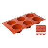 Moule à muffins en silicone, 6 cavités, Ø 6,9 cm | CONTACTO 6634/076