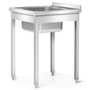 Table inox avec évier 1 bac 60x60x85 à visser | FORGAST FG15334