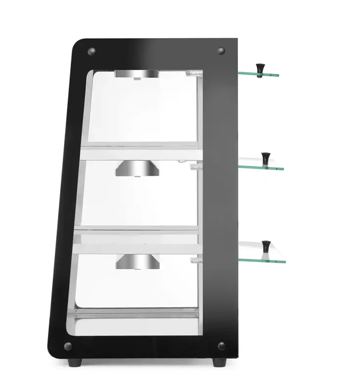 Vitrine chauffante de comptoir, noire, 230 V/500 W, 120 l | HENDI 273760