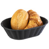 Corbeille à pain ou à fruits, WICKER LOOK, ovale, noire, 23x17x6.5 cm | APS 40216