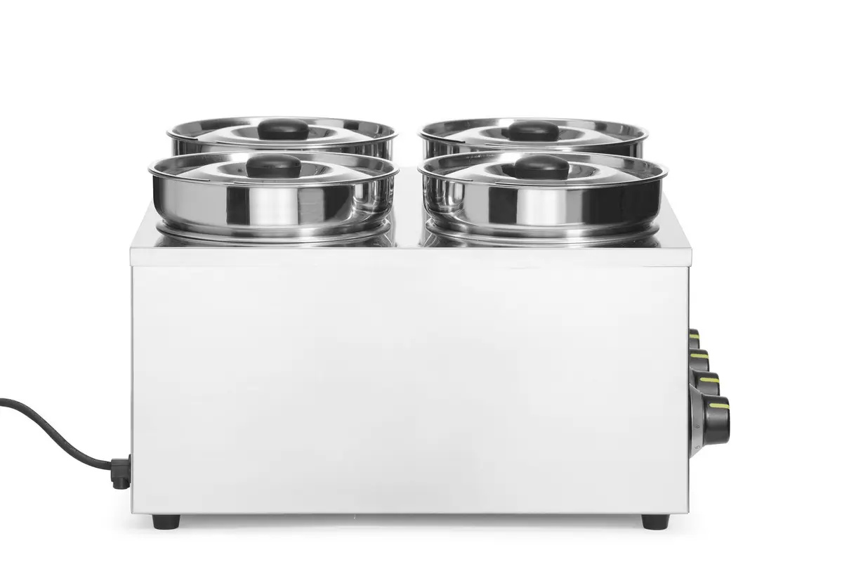 Bain-marie Thermosystem 4, 16 l, 4 compartiments, acier inoxydable | HENDI 201466