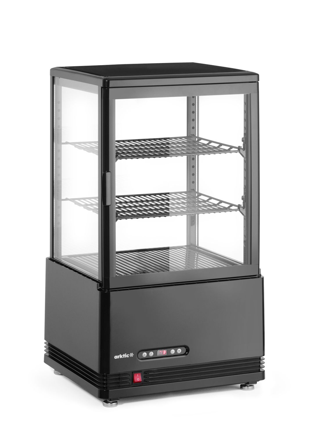 Vitrine réfrigérée 58 l, noire, LED, dégivrage automatique | HENDI 233627