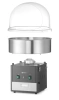 Machine à barbe à papa sans couvercle, couleur noire, 220-240V/1130W, 52x52x(H)50,3 cm | HENDI 282816