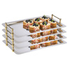 Plateau gastronomique GN 1/1 BUFFET STAR, acier inoxydable, poignées dorées, 53x32,5x6,5 cm | APS 11155