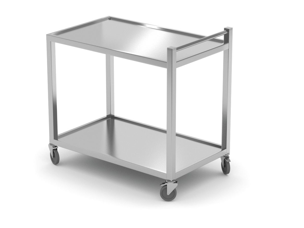 Chariot de service à 2 étagères en acier inoxydable | HENDI 816691