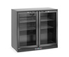 Réfrigérateur de bar pour boissons 158 l, noir, 2 portes, acier laqué, 4 étagères | ARKTIC 236895