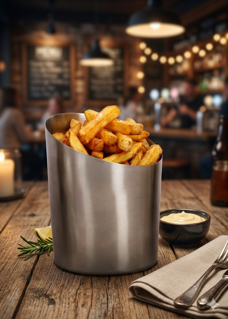 Gobelet à frites en acier satiné, 8,8 cm, 11 cm | FORGAST FG11512