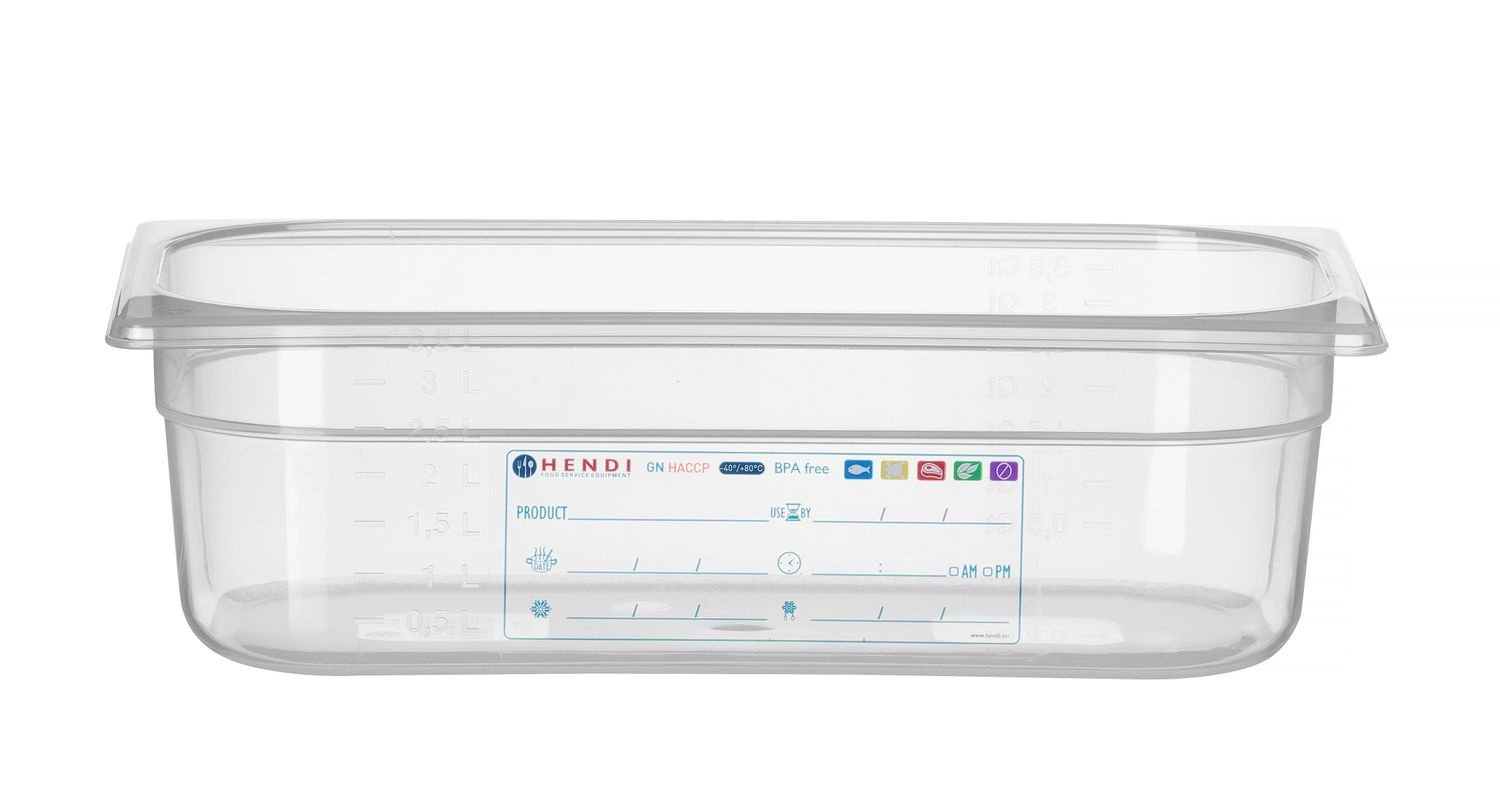 Récipient GN 1/3 prof. 10 cm en polypropylène HACCP | HENDI 880272