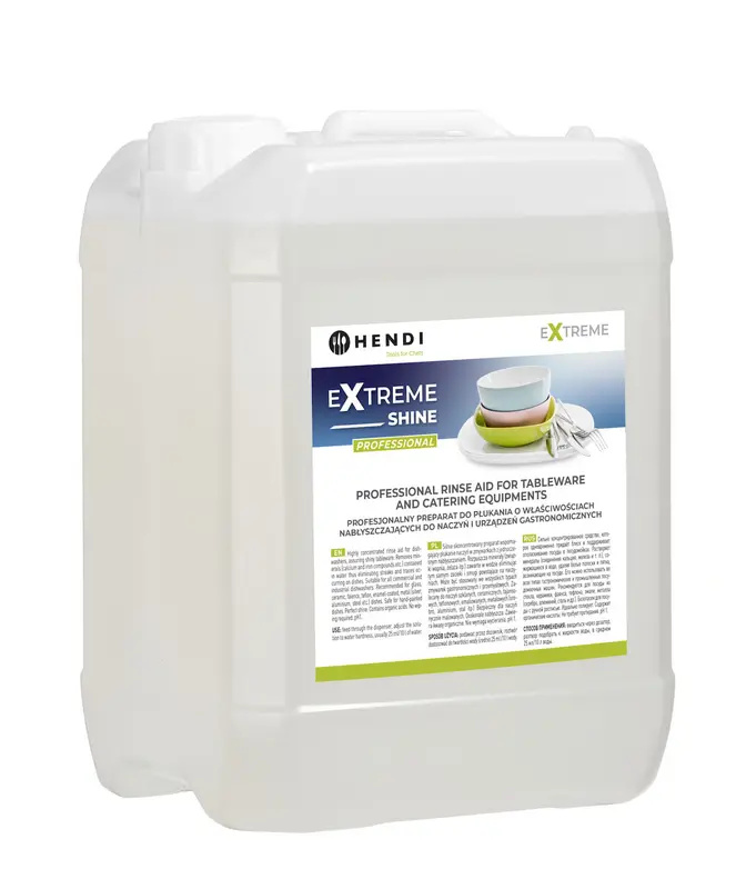 Préparat de rinçage pour la vaisselle aux propriétés de brillance Extreme Shine, cont. 10 L | HENDI 975015