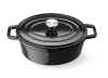 Cocotte en fonte émaillée, 4,4 L noire, 36,5x29x(H)11,5 cm, ovale | HENDI 626887
